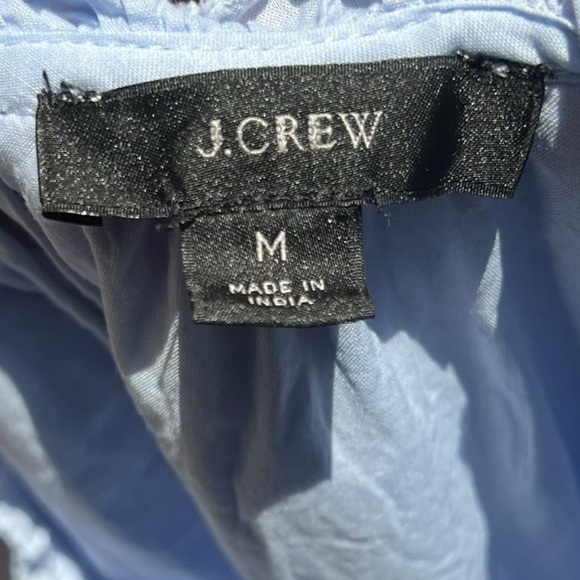 🌻J. Crew Daisy-chain Blue Peplum Short Sleeve Top w White Embroidery Size M - Picture 8 of 10